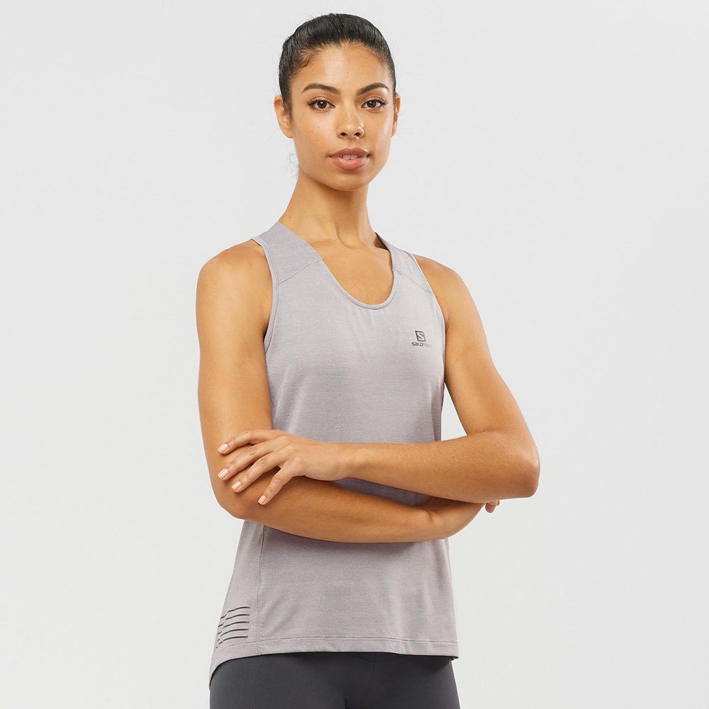 Salomon Singapore Womens Tank - XA W Grey | 63145-UILR